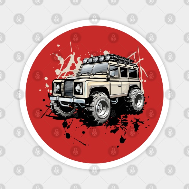 Off-Road 4x4 Vehicles in Graffiti Cartoon Style Magnet by irfankokabi